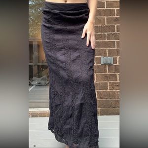 black lace maxi skirt